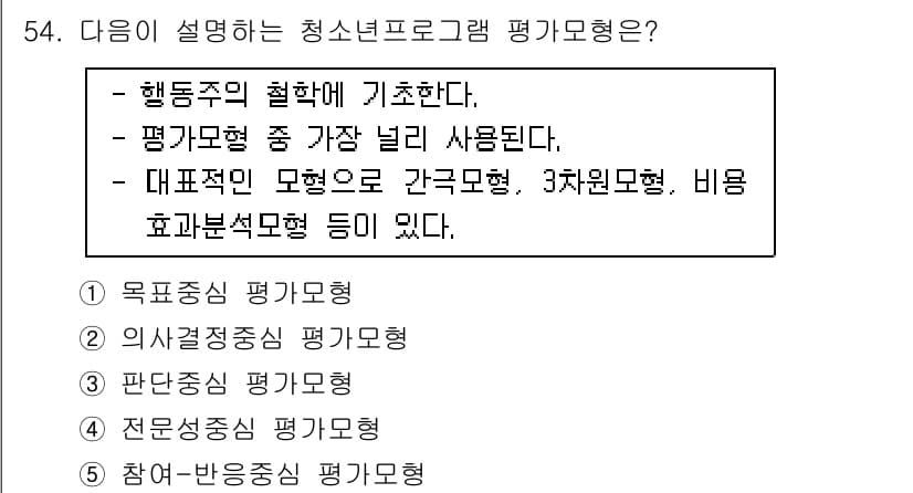 청소년상담사_3급(2교시) 2019년 54번 - 정답과 핵심 포인트를 검수 중인 기출문제