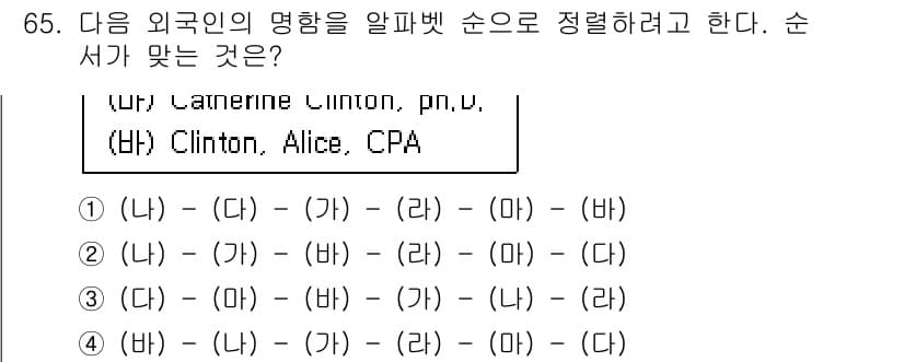 비서_1급 2019년 65번 - 정답과 핵심 포인트를 검수 중인 기출문제