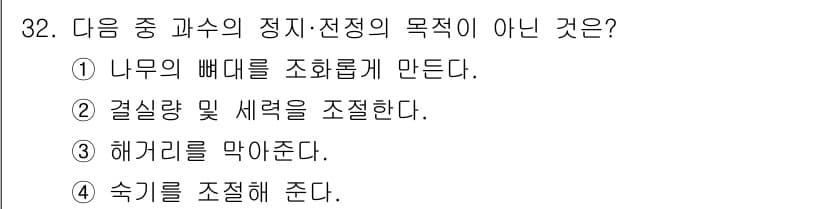 원예기능사 2015년 32번 - 정답과 핵심 포인트를 검수 중인 기출문제