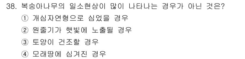 원예기능사 2015년 38번 - 정답과 핵심 포인트를 검수 중인 기출문제