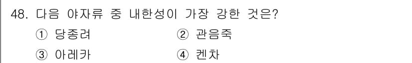 원예기능사 2015년 48번 - 정답과 핵심 포인트를 검수 중인 기출문제
