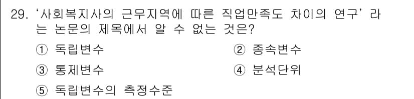 사회복지사_1급(1교시)(구) 2019년 29번 - 정답과 핵심 포인트를 검수 중인 기출문제