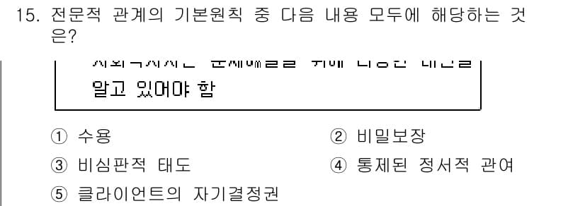 사회복지사_1급(2교시) 2019년 15번 - 정답과 핵심 포인트를 검수 중인 기출문제