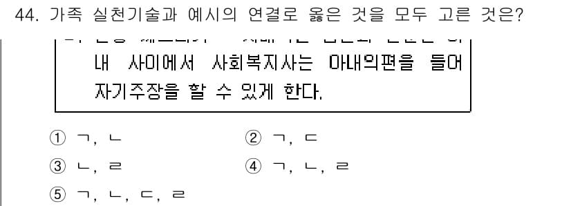 사회복지사_1급(2교시) 2019년 44번 - 정답과 핵심 포인트를 검수 중인 기출문제