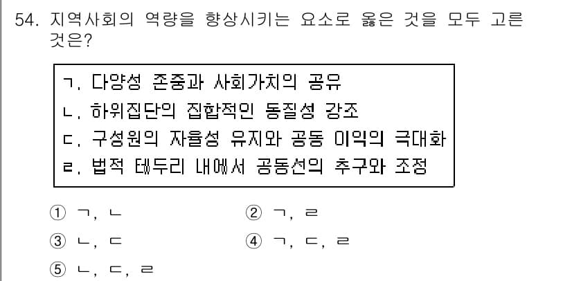 사회복지사_1급(2교시) 2019년 54번 - 정답과 핵심 포인트를 검수 중인 기출문제