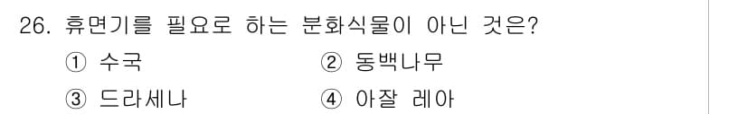 화훼장식기사 2016년 26번 - 정답과 핵심 포인트를 검수 중인 기출문제