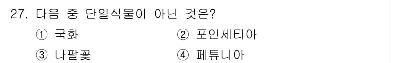 화훼장식기사 2016년 27번 - 정답과 핵심 포인트를 검수 중인 기출문제