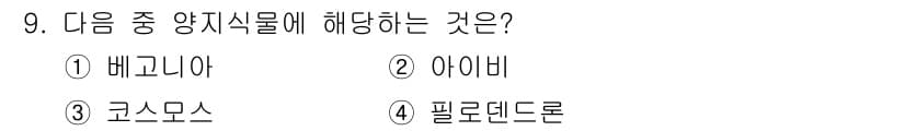 화훼장식기사 2017년 9번 - 정답과 핵심 포인트를 검수 중인 기출문제