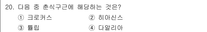 화훼장식기사 2018년 20번 - 정답과 핵심 포인트를 검수 중인 기출문제