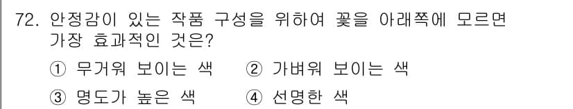 화훼장식기사 2018년 72번 - 정답과 핵심 포인트를 검수 중인 기출문제