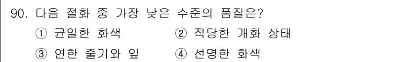 화훼장식기사 2018년 90번 - 정답과 핵심 포인트를 검수 중인 기출문제