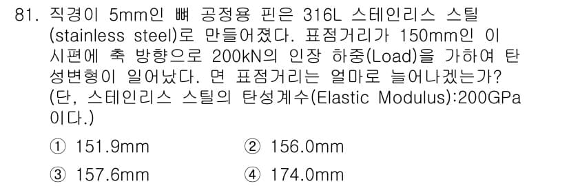 의공산업기사 2017년 81번 - 정답과 핵심 포인트를 검수 중인 기출문제