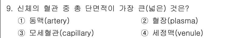 의공산업기사 2019년 9번 - 정답과 핵심 포인트를 검수 중인 기출문제