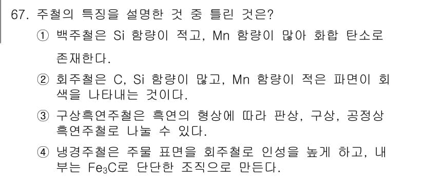 일반기계기사 2019년 67번 - 정답과 핵심 포인트를 검수 중인 기출문제