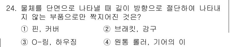 기계설계산업기사 2019년 24번 - 정답과 핵심 포인트를 검수 중인 기출문제