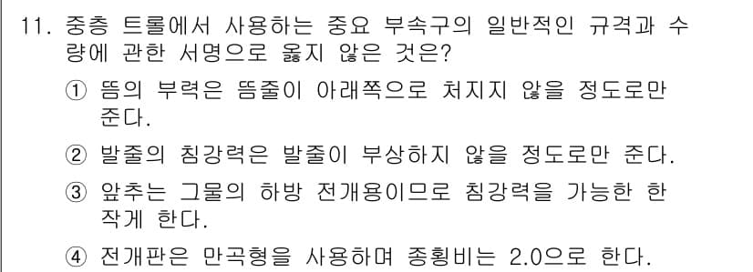 어로산업기사 2019년 11번 - 정답과 핵심 포인트를 검수 중인 기출문제