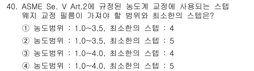 방사선비파괴검사산업기사 2015년 40번 - 정답과 핵심 포인트를 검수 중인 기출문제