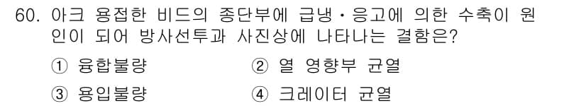 방사선비파괴검사산업기사(구) 2019년 60번 - 정답과 핵심 포인트를 검수 중인 기출문제