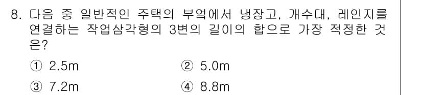 실내건축산업기사 2019년 8번 - 정답과 핵심 포인트를 검수 중인 기출문제