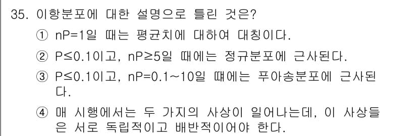 품질경영산업기사 2019년 35번 - 정답과 핵심 포인트를 검수 중인 기출문제
