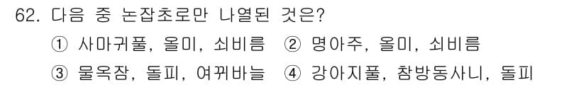 식물보호산업기사 2019년 62번 - 정답과 핵심 포인트를 검수 중인 기출문제