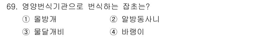 식물보호산업기사 2019년 69번 - 정답과 핵심 포인트를 검수 중인 기출문제