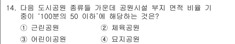 조경산업기사 2019년 14번 - 정답과 핵심 포인트를 검수 중인 기출문제