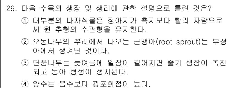 조경산업기사 2019년 29번 - 정답과 핵심 포인트를 검수 중인 기출문제