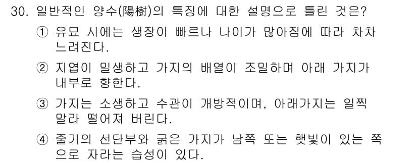 조경산업기사 2019년 30번 - 정답과 핵심 포인트를 검수 중인 기출문제