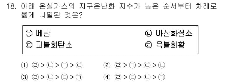 온실가스관리기사 2019년 18번 - 정답과 핵심 포인트를 검수 중인 기출문제
