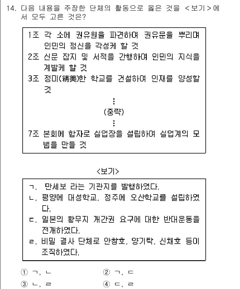 계리직공무원_한국사 2018년 14번 - 정답과 핵심 포인트를 검수 중인 기출문제