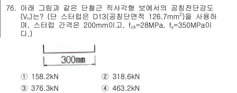 콘크리트기사 2019년 77번 - 정답과 핵심 포인트를 검수 중인 기출문제