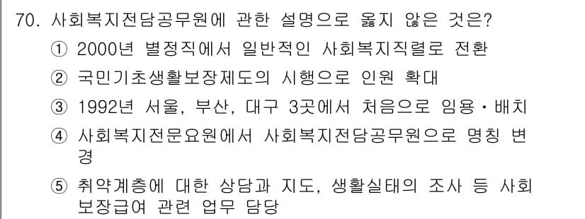 사회복지사_1급(2교시)(구) 2020년 70번 - 정답과 핵심 포인트를 검수 중인 기출문제