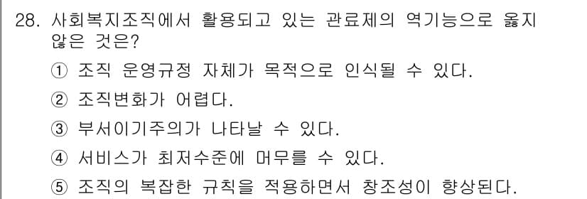 사회복지사_1급(3교시)(구) 2020년 28번 - 정답과 핵심 포인트를 검수 중인 기출문제