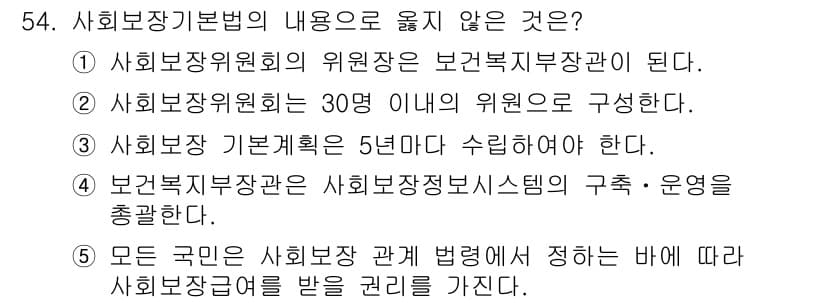 사회복지사_1급(3교시)(구) 2020년 54번 - 정답과 핵심 포인트를 검수 중인 기출문제