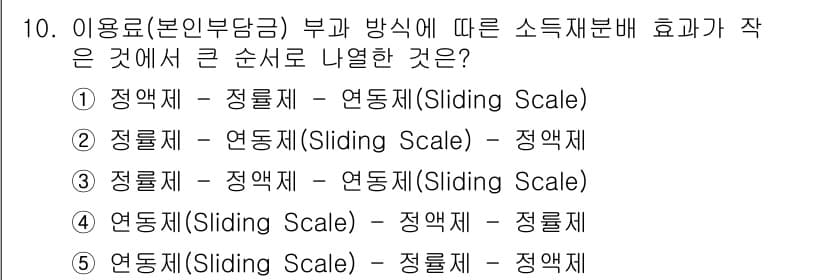 사회복지사_1급(3교시) 2020년 10번 - 소득 재분배의 효과는 정책의 목적과 수단에 따라 달라진다. 정례제와 비율... 에 관한 핵심 기출문제