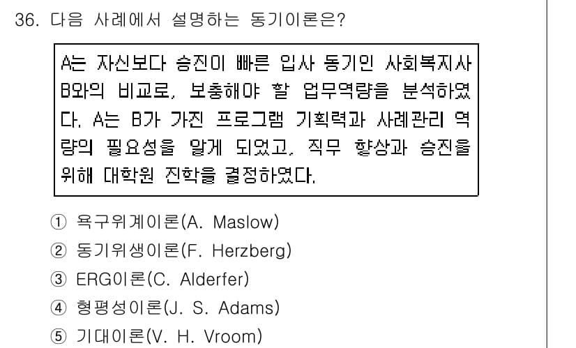 사회복지사_1급(3교시) 2020년 36번 - 정답과 핵심 포인트를 검수 중인 기출문제