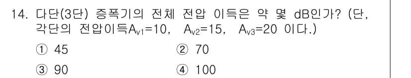 전자산업기사 2019년 14번 - 정답과 핵심 포인트를 검수 중인 기출문제