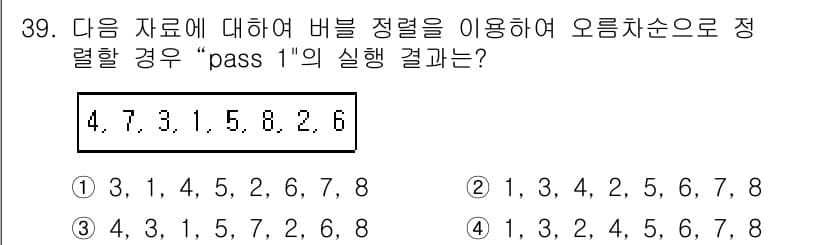 컴퓨터시스템기사(A형) 2019년 39번 - 정답과 핵심 포인트를 검수 중인 기출문제