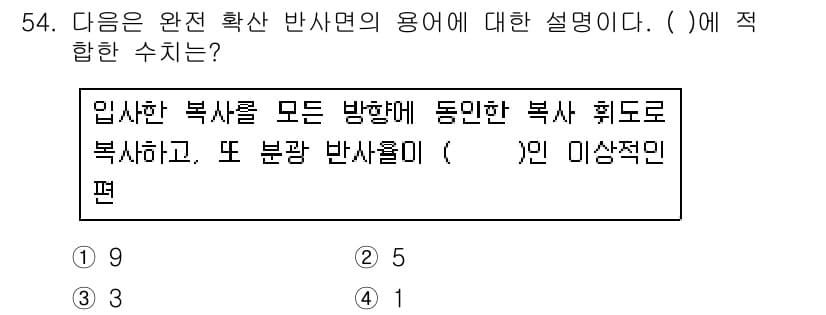 컬러리스트산업기사 2019년 54번 - 정답과 핵심 포인트를 검수 중인 기출문제