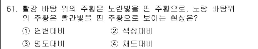 컬러리스트산업기사 2019년 61번 - 정답과 핵심 포인트를 검수 중인 기출문제