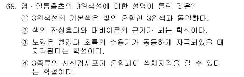 컬러리스트산업기사 2019년 69번 - 정답과 핵심 포인트를 검수 중인 기출문제
