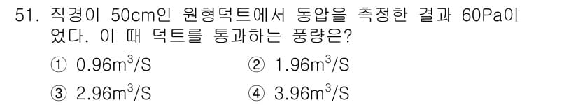 건축설비산업기사 2019년 51번 - 정답과 핵심 포인트를 검수 중인 기출문제
