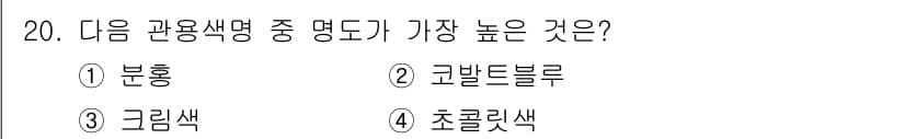 시각디자인산업기사 2019년 20번 - 정답과 핵심 포인트를 검수 중인 기출문제