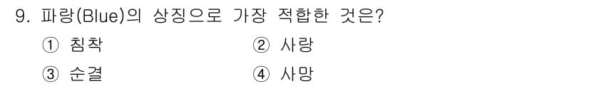 시각디자인산업기사 2019년 9번 - 정답과 핵심 포인트를 검수 중인 기출문제