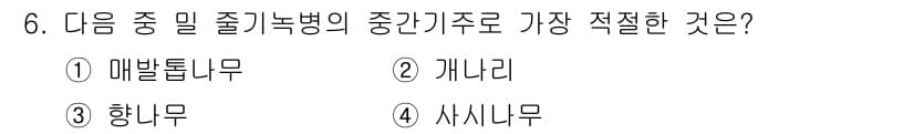 식물보호기사 2019년 6번 - 정답과 핵심 포인트를 검수 중인 기출문제