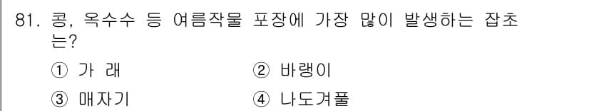 식물보호기사 2019년 81번 - 정답과 핵심 포인트를 검수 중인 기출문제