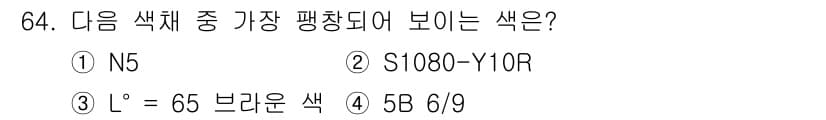 컬러리스트기사 2019년 64번 - 정답과 핵심 포인트를 검수 중인 기출문제