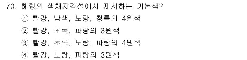 컬러리스트기사 2019년 70번 - 정답과 핵심 포인트를 검수 중인 기출문제