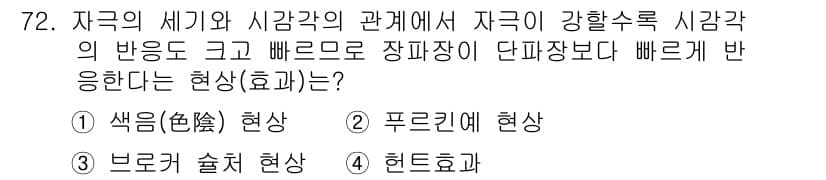 컬러리스트기사 2019년 72번 - 정답과 핵심 포인트를 검수 중인 기출문제